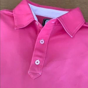 Footjoy Polo Shirt Pink Sz L Athletic